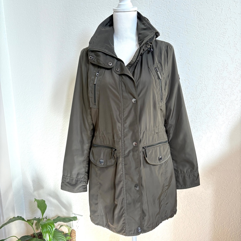 Michael Kors hooded utility raincoat olive green XS